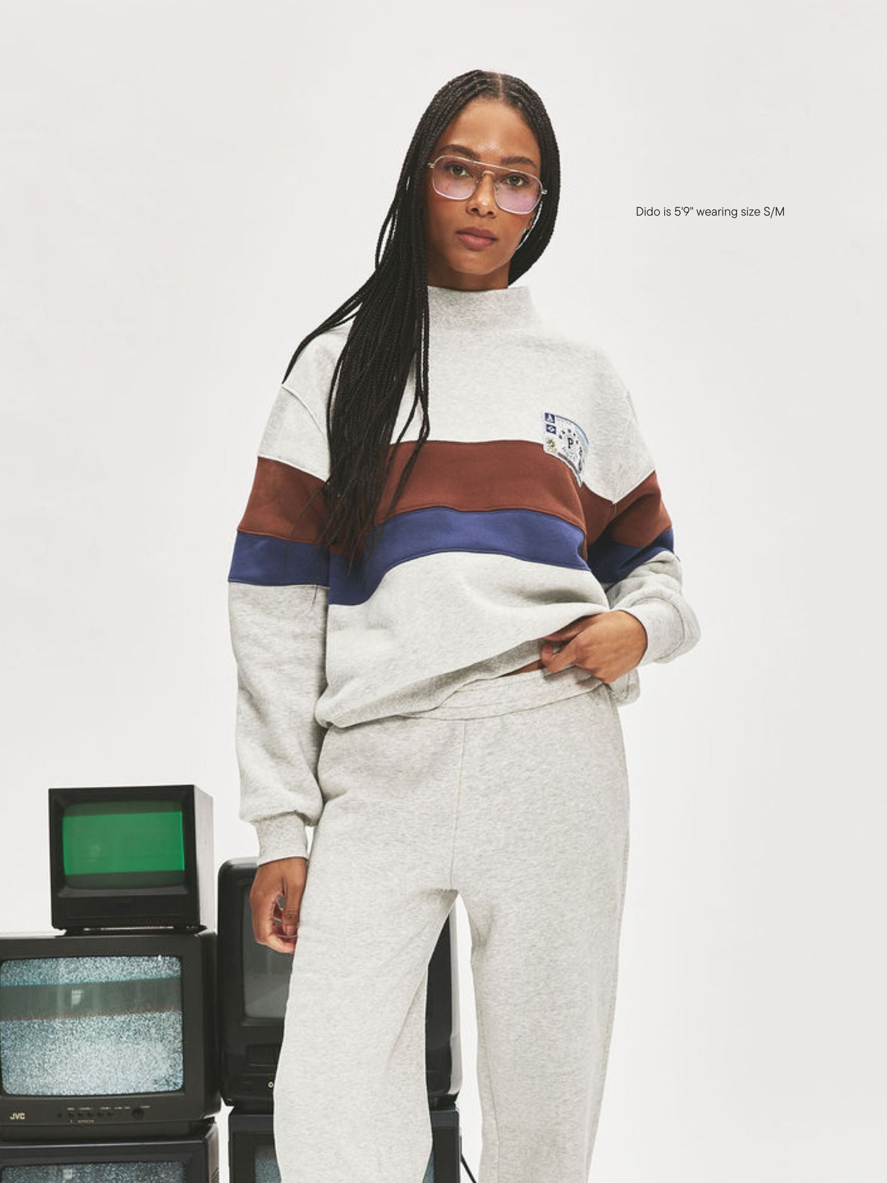 Vintage Striped Mockneck With Nostalgia Patch