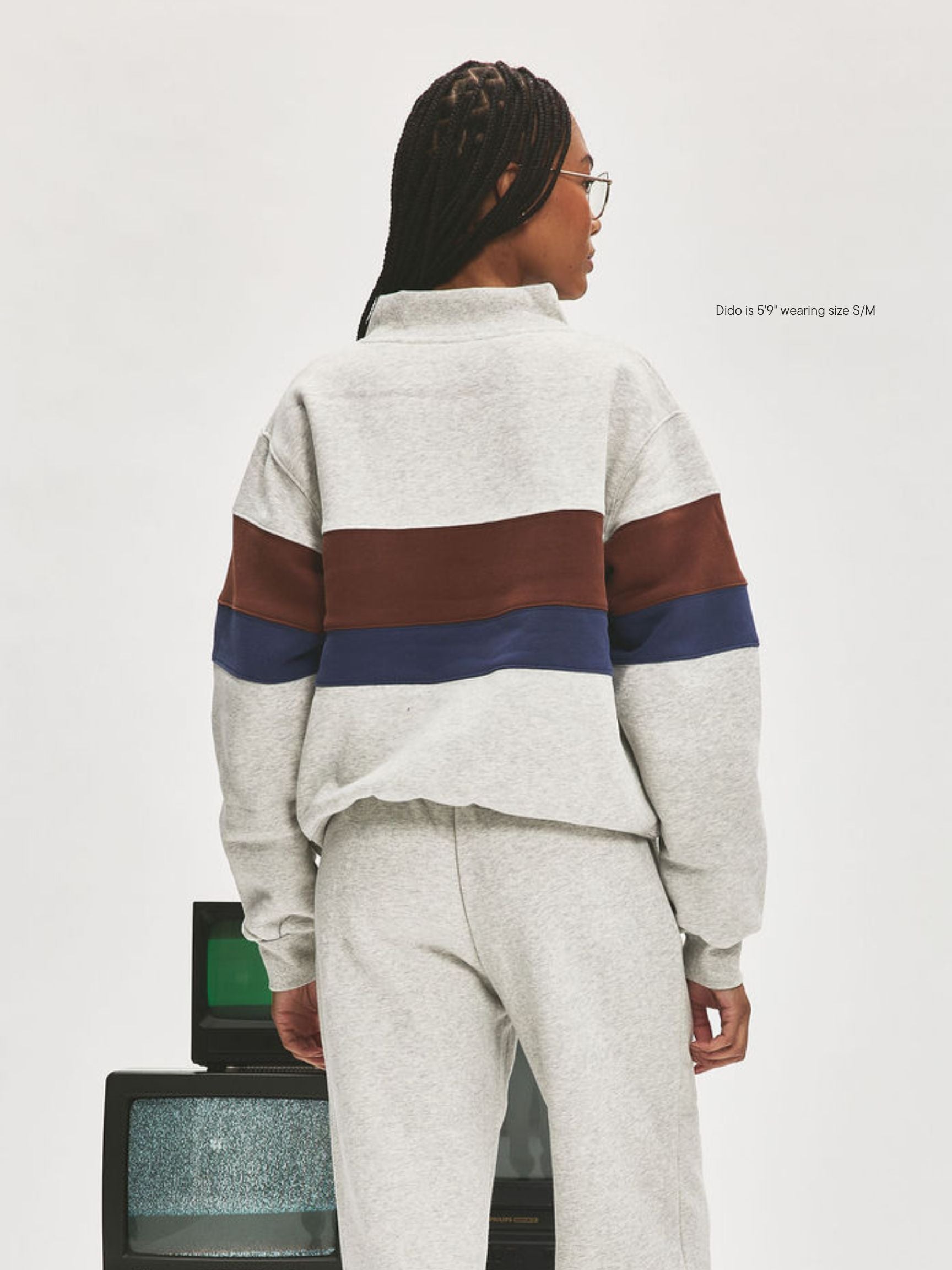 Vintage Striped Mockneck With Nostalgia Patch