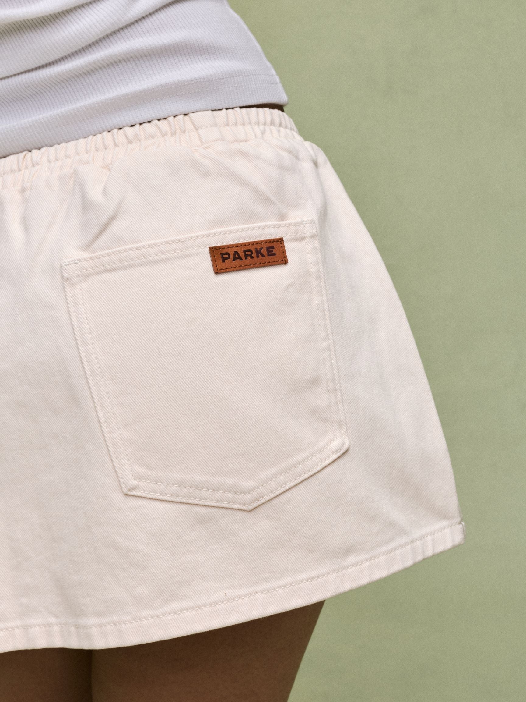 Elastic Mini Skirt - Cream